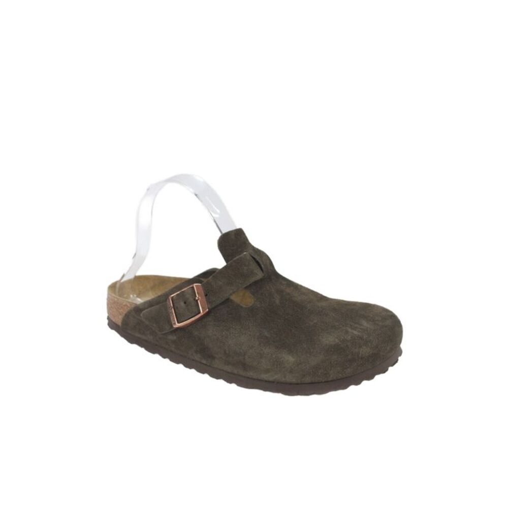 Birkenstock Womens Suede Boston Soft Footbed Clogs Brown Size 37 7